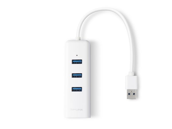 Adaptador USB 2 en 1 con Hub de 3 Puertos USB 3.0 y Adaptador Ethernet Gigabit 2