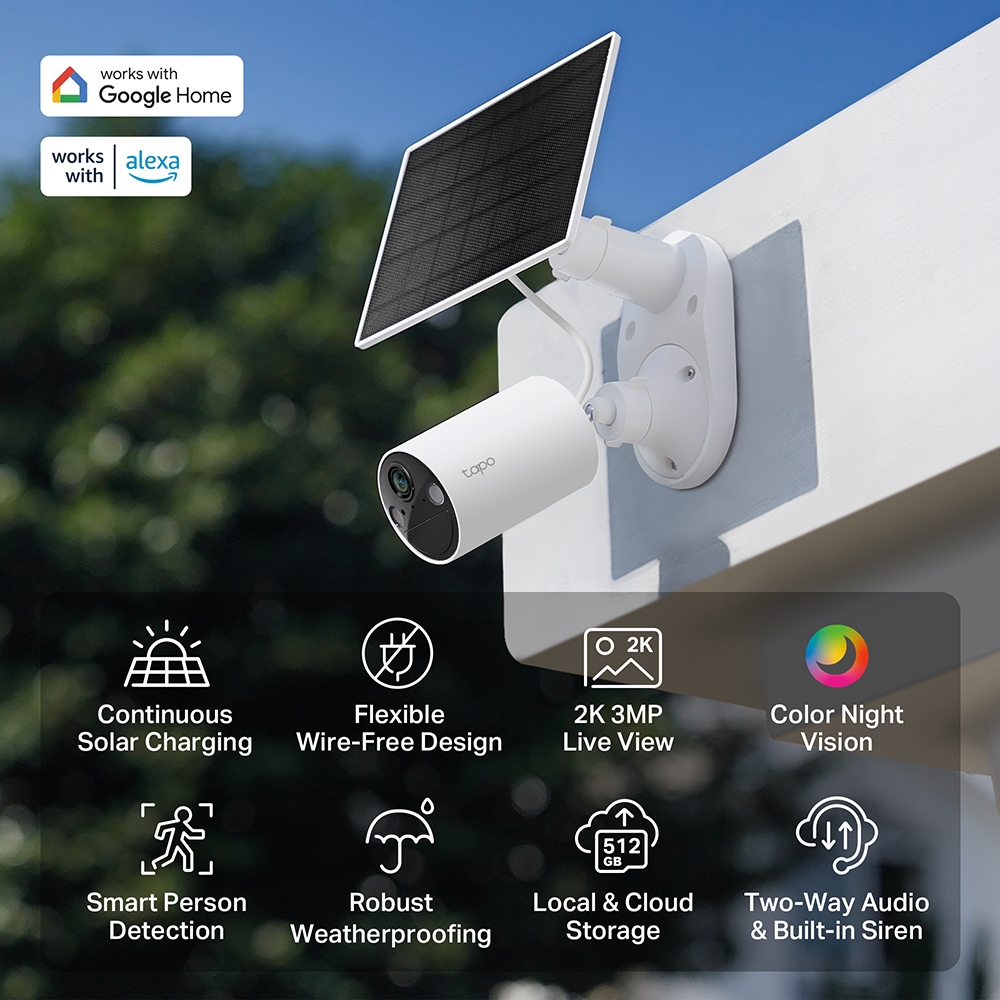 Tapo TC82 KIT Cámara de Vigilancia Wi-Fi Batería Recargable Solar y Detección IA - Imagen 2